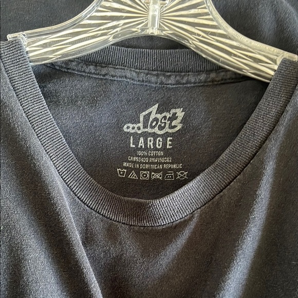 Lost Black Short Sleeve Tee with Subtle Design - Picture 2 of 10